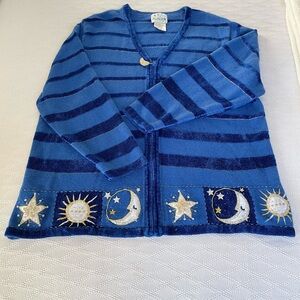 SOLD-Vintage Lunar Zip Up Sweater🌛